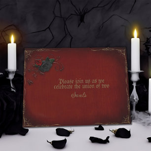 Gothic Rose Red and Black Wedding  Invitation