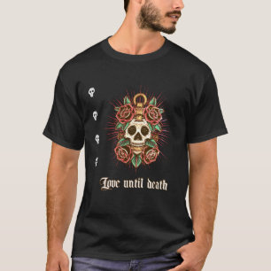 Gothic Rose skull Tattoo graphics  T-Shirt