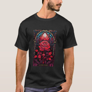 Gothic Rose Tarot Card Stained Glass Occult Witchc T-Shirt