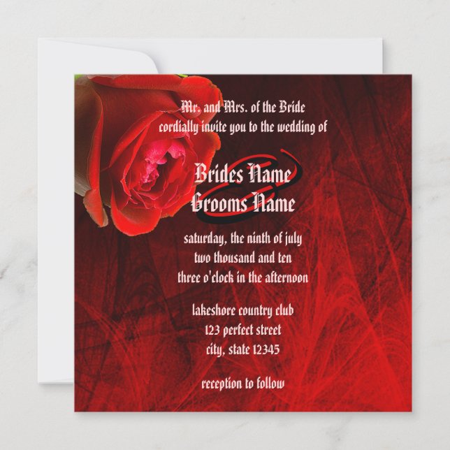 Gothic Rose Wedding Invitation (Front)