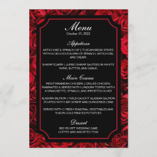 Gothic Rose Wedding Menu (No Back Version)