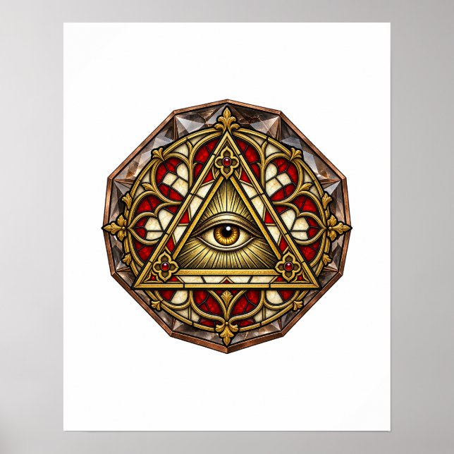 Gothic Rose Window Eye Poster (Front)