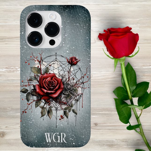 Gothic Rose Wreath Monogram  Case-Mate iPhone Case (Creator Uploaded)