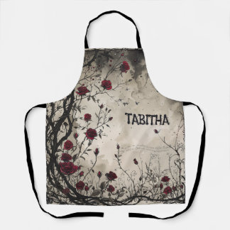 Gothic roses and brambles apron