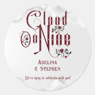 Gothic Roses Cloud Nine Halloween Wedding Classic Round Sticker