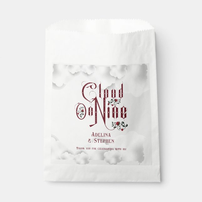 Gothic Roses Cloud Nine Halloween Wedding Favour Bags (Front)