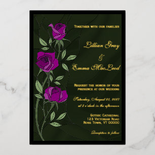 Gothic Roses Foil Wedding Invitation