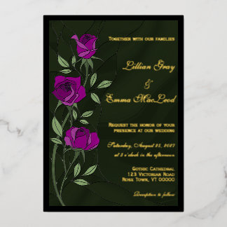 Gothic Roses Foil Wedding Invitation