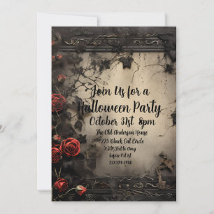 Gothic Roses, Halloween Party           Invitation
