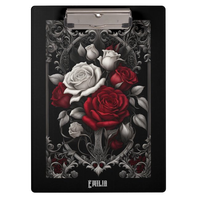 Gothic Roses in Ornate Frame Clipboard (Front)
