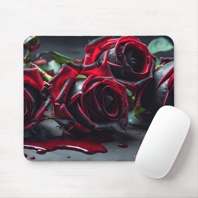 Gothic Roses Mouse Mat (With Mouse)