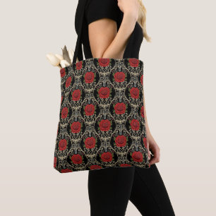 Gothic Roses Pattern Tote Bag