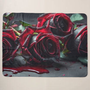 Gothic Roses Sherpa Blanket