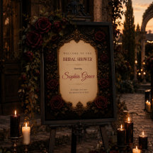 Gothic Roses Till Death Bridal Shower Welcome Sign