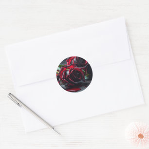 Gothic Roses Wedding Classic Round Sticker