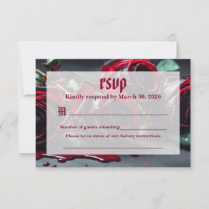 Gothic Roses Wedding RSVP Card