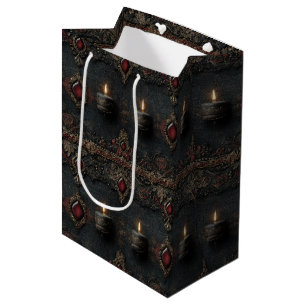 Gothic Ruby Candle Tapestry Medium Gift Bag