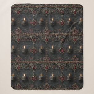 Gothic Ruby Candle Tapestry Sherpa Blanket
