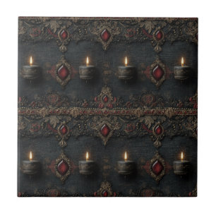 Gothic Ruby Candle Tapestry Tile