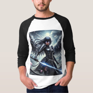 ⚔️ Gothic Samurai Angel – Warrior of the Shadows  T-Shirt