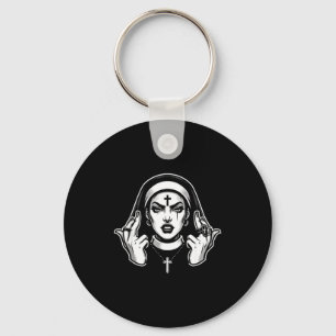Gothic satanic nun blackcraft satanist occult key ring