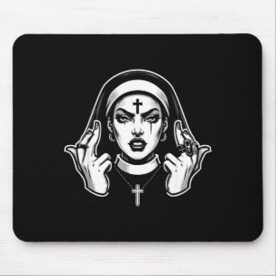 Gothic satanic nun blackcraft satanist occult mouse mat
