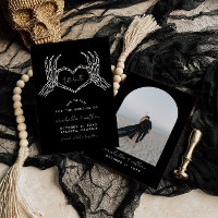 Gothic Save The Date, Black Save The Date Wedding 