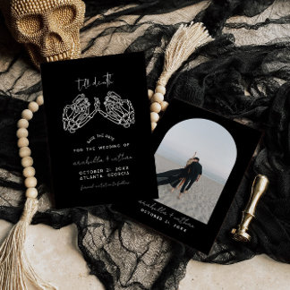 Gothic Save The Date, Black Save The Date Wedding  Invitation