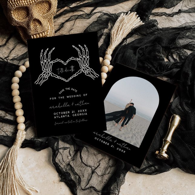 Gothic Save The Date, Black Save The Date Wedding  Invitation (Creator Uploaded)