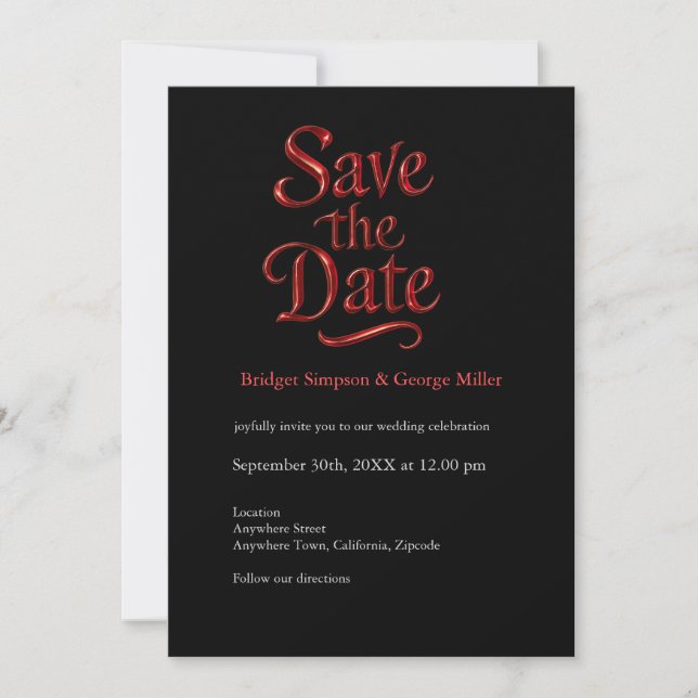 Gothic Save the Date – Till Death Do Us Part  Invitation (Front)