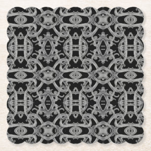 GOTHIC Scalloped Square Paper Coasters