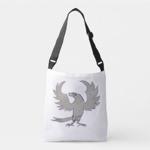 Gothic Scary Crow Crossbody Bag