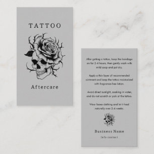 Gothic Scary Skull Tattoo Aftercare Instructions Business Card
