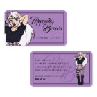 Gothic Script Cartoon Girl Purple Tattoo Artist