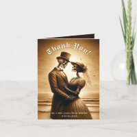 Gothic Sepia Skeleton Couple Vintage Wedding