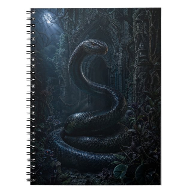 Gothic Serpent Dark Botanical Art Print Notebook (Front)