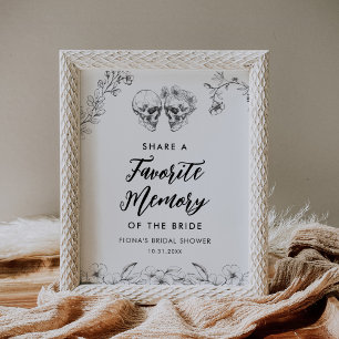 Gothic Share a Favourite Memory Bridal Shower Sign