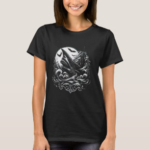 Gothic Shark Fin Sea Animal Marine Biology Shark L T-Shirt