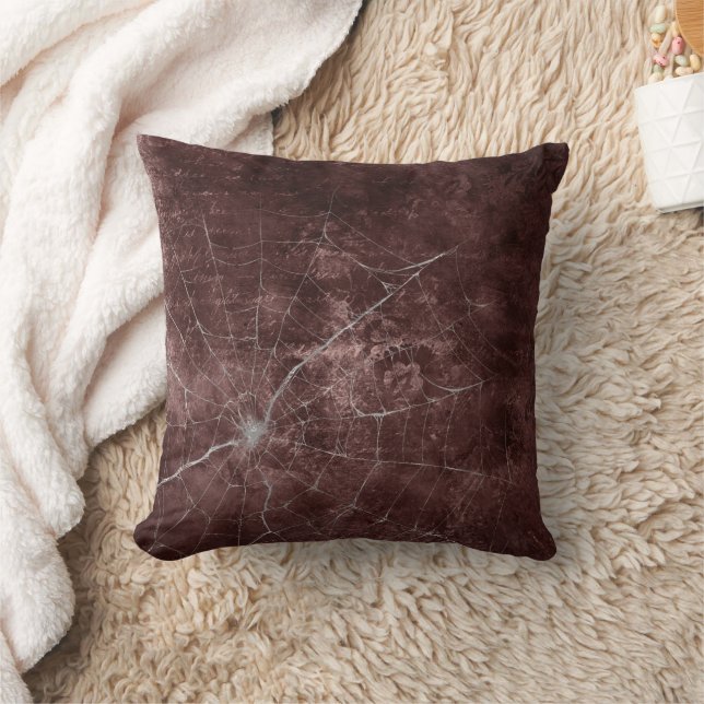 Gothic Silver Web Distressed  Cushion (Blanket)