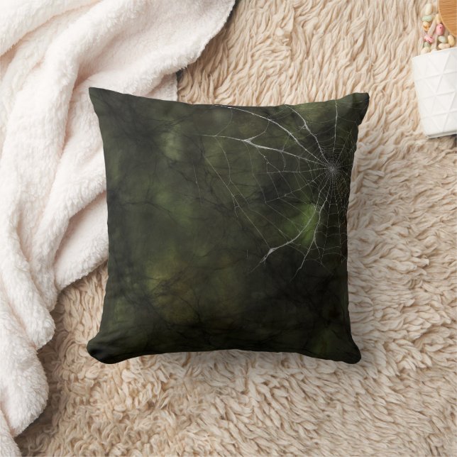 Gothic Silver Web Distressed  Cushion (Blanket)
