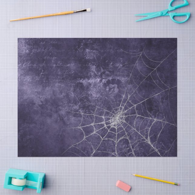 Gothic Silver Web Distressed Tissue Paper (Craft)