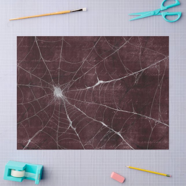 Gothic Silver Web Distressed Tissue Paper (Craft)