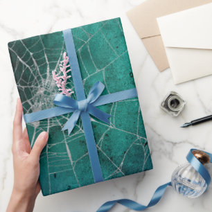 Gothic Silver Web Distressed Wrapping Paper