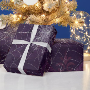 Gothic Silver Web Distressed Wrapping Paper