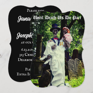 Gothic Skeleton Bride and Groom Invitation