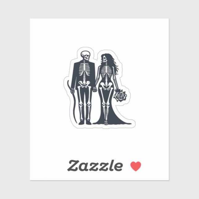 Gothic Skeleton Bride & Groom – Till Death Do Us P (Sheet)