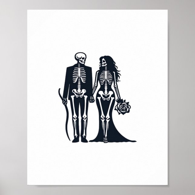 Gothic Skeleton Bride & Groom – Till Death Do Us P Poster (Front)