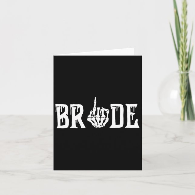 Gothic Skeleton Bride Wedding Just Married Spooky  Card (Front)