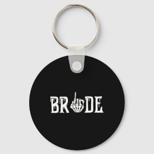 Gothic Skeleton Bride Wedding Just Married Spooky Key Ring