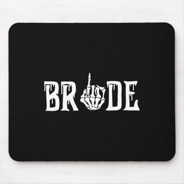 Gothic Skeleton Bride Wedding Just Married Spooky  Mouse Mat (Front)